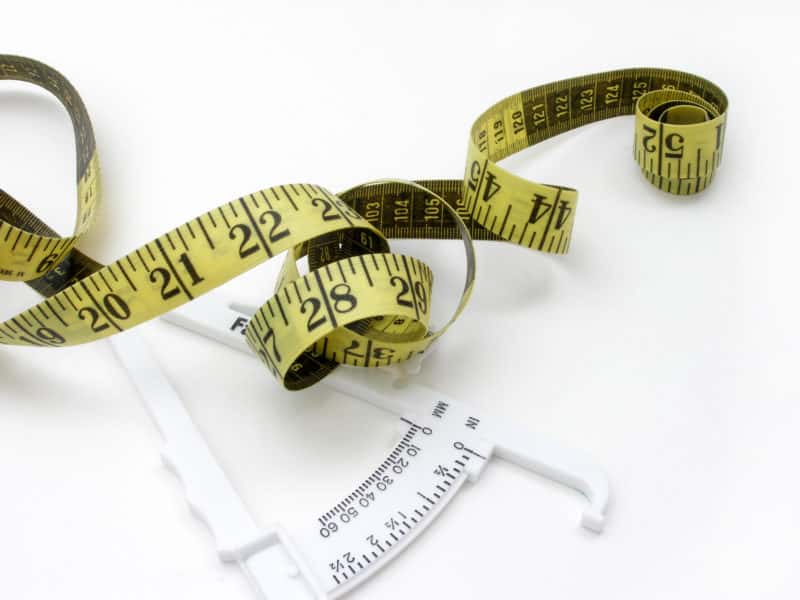 Reduce belly fat-  tape measure and caliper