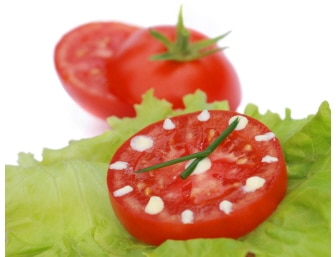 Fresh sandwich with juicy ripe tomato and crunchy lettuce