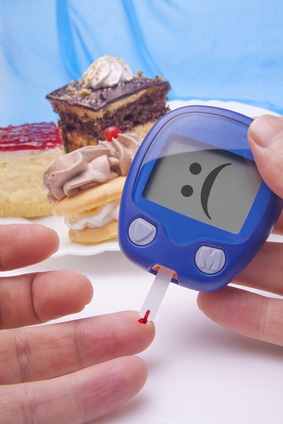 Blood Sugar Test. Metaphor Photography With sweets